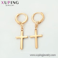 96142 xuping 18k gold color Christian cross pendant eardrops for ladies